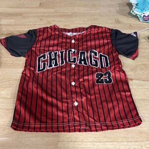 Chicago Kids Baseball Jersey - Red and Black